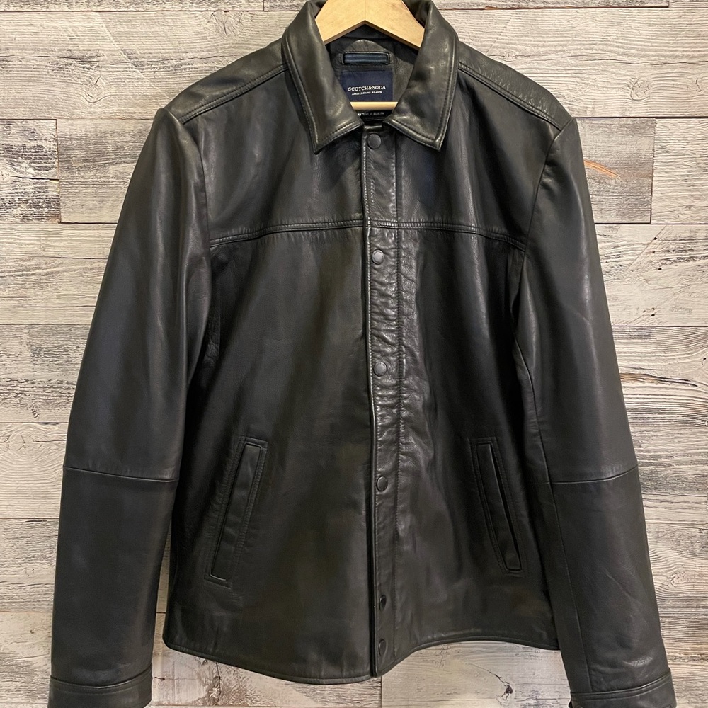 Scotch & Soda Men’s XL Black Leather Jacket